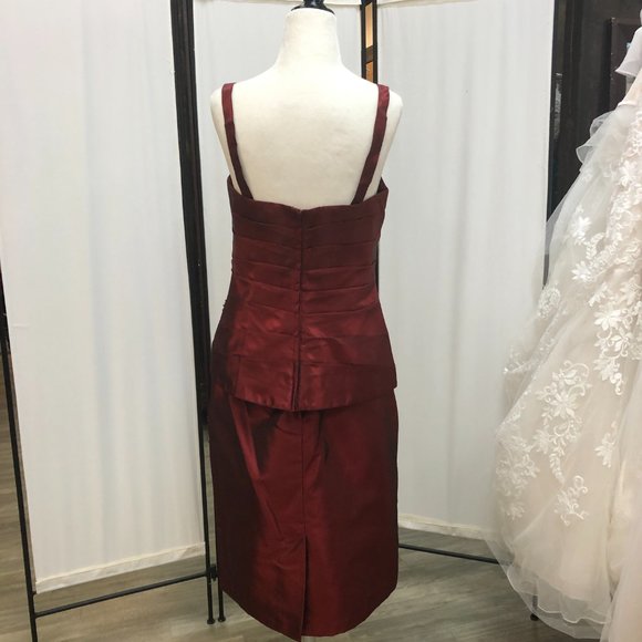 NEW 2-Piece Cranberry Mother of the Bride/Groom Formal Holiday Dress SIZE 6 - Picture 12 of 14